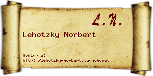 Lehotzky Norbert névjegykártya